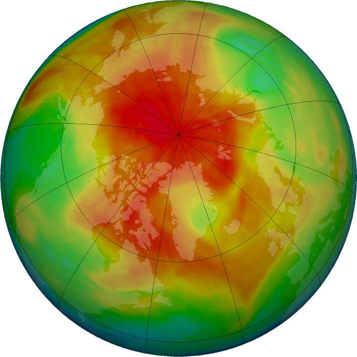 Arctic ozone map for 29 March 2016